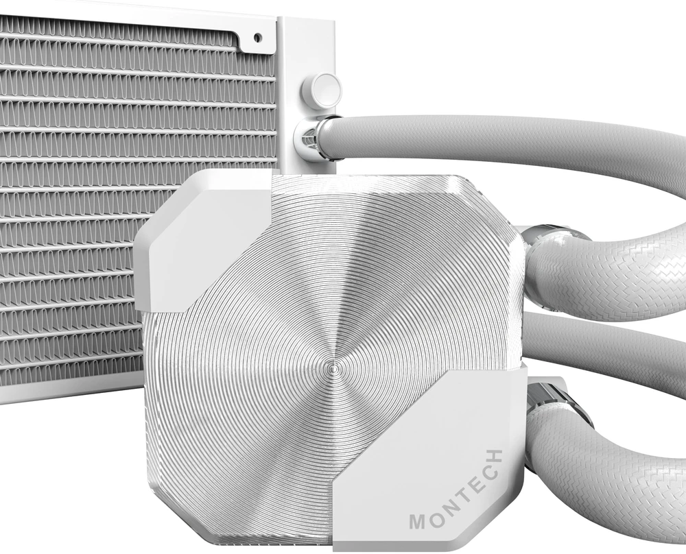 „Montech HyperFlow Silent All-in-One“ skysčio aušintuvas – 360 mm, baltos spalvos