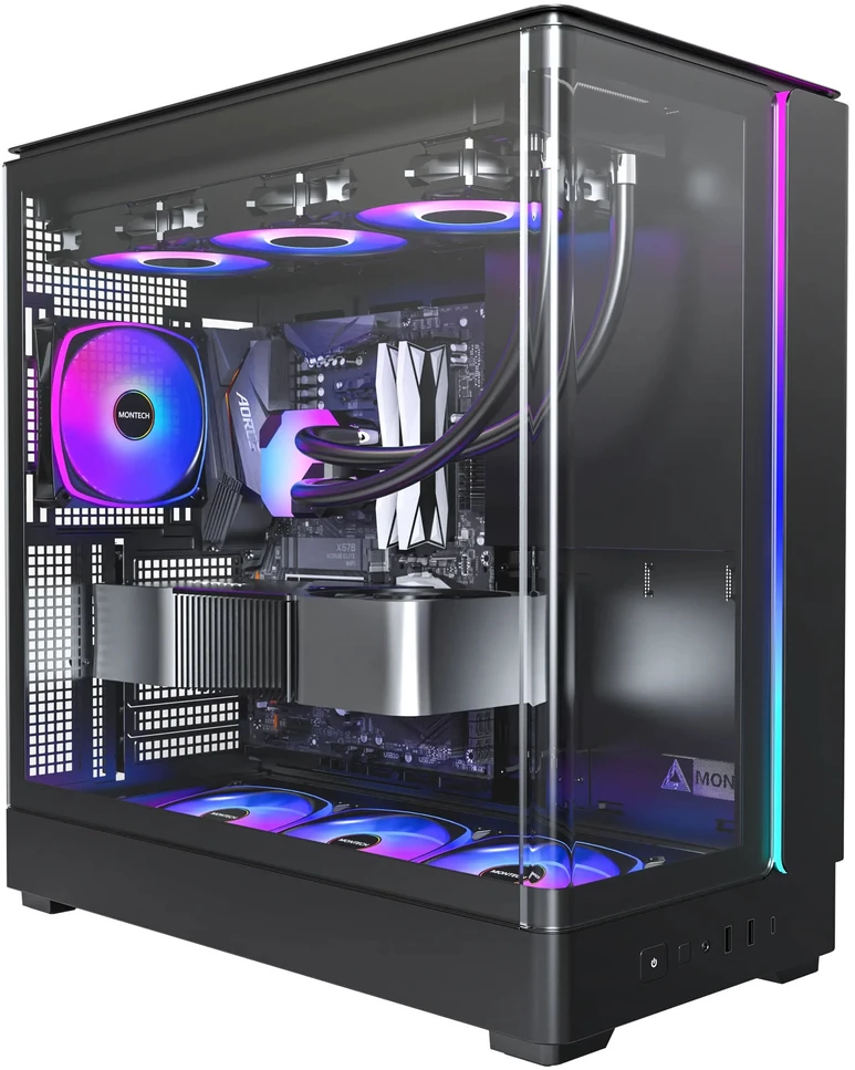 „Montech KING 45 PRO“ kompiuterio korpusas, vidutinio dydžio bokštas, ATX, grūdintas stiklas, RGB ir juodas