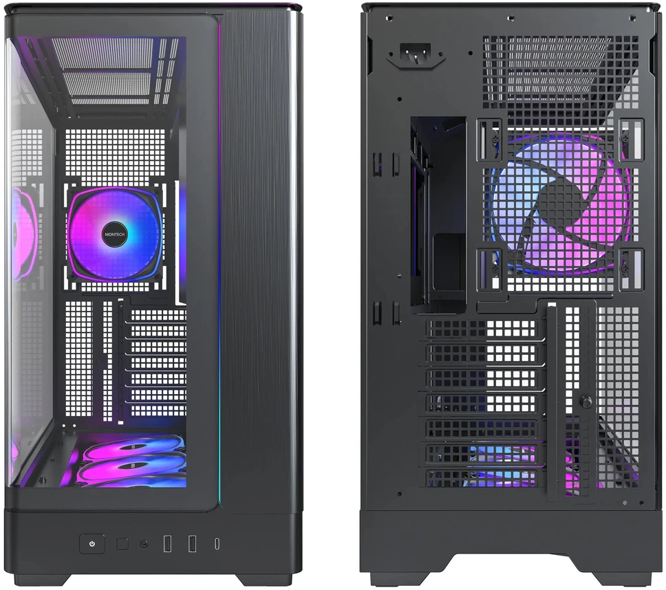 „Montech KING 45 PRO“ kompiuterio korpusas, vidutinio dydžio bokštas, ATX, grūdintas stiklas, RGB ir juodas