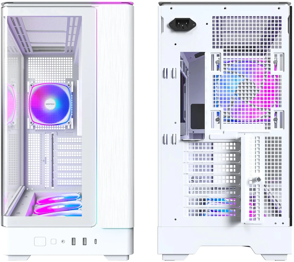 Montech KING 45 PRO kompiuterio korpusas, vidutinio dydžio bokštas, ATX, grūdintas stiklas, RGB & baltas
