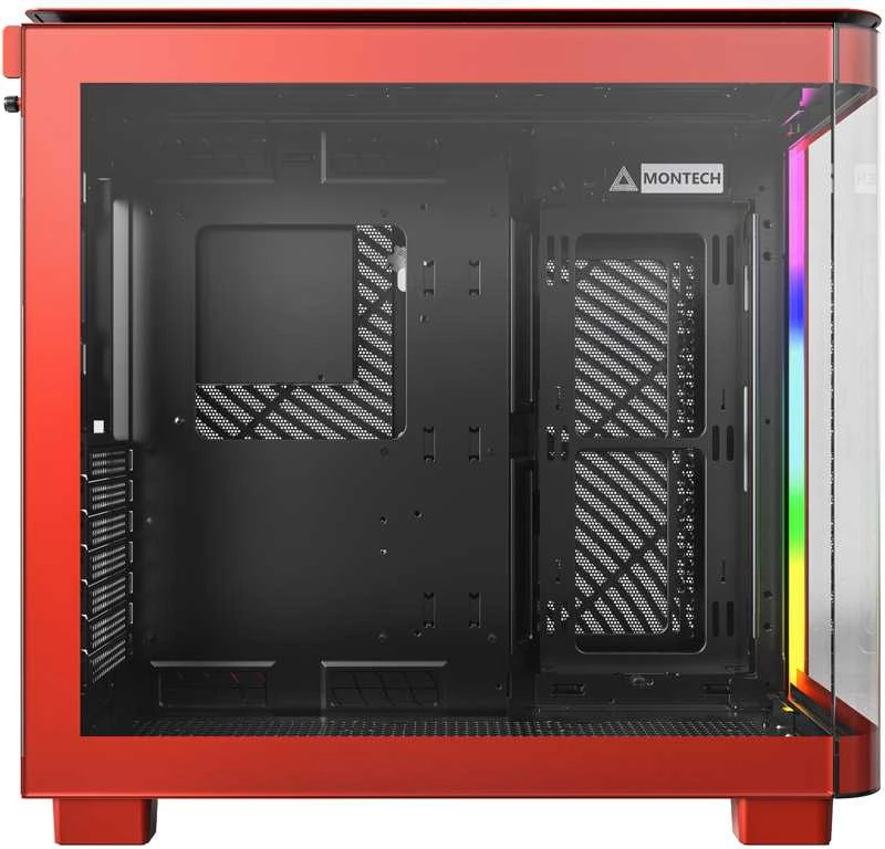Montech KING 95 Midi-Tower, Tempered Glass, ARGB – raudonos spalvos