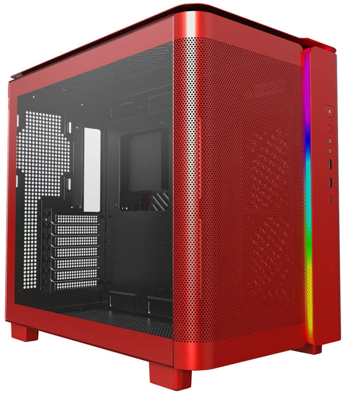 Montech KING 95 Midi-Tower, Tempered Glass, ARGB – raudonos spalvos