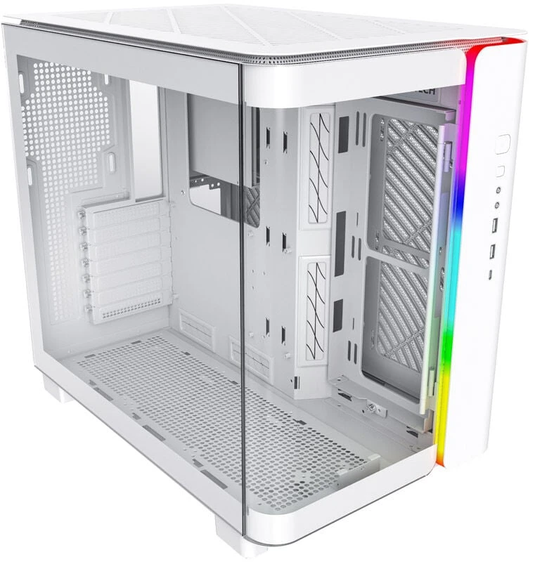 „Montech KING 95 Midi-Tower“, grūdinto stiklo, ARGB – baltos spalvos