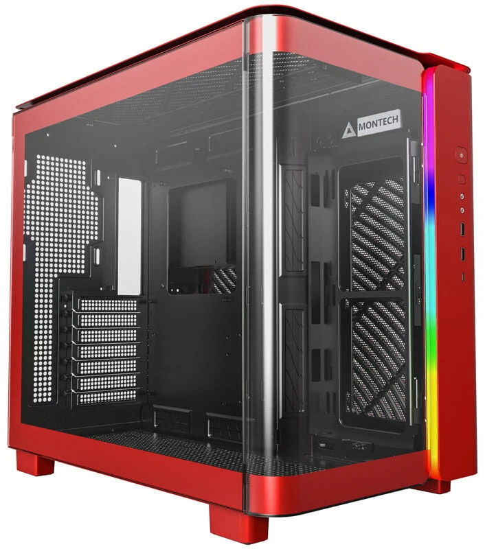 Montech KING 95 Midi-Tower, Tempered Glass, ARGB – raudonos spalvos