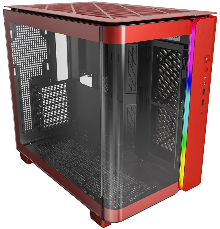 Montech KING 95 Midi-Tower, Tempered Glass, ARGB – raudonos spalvos