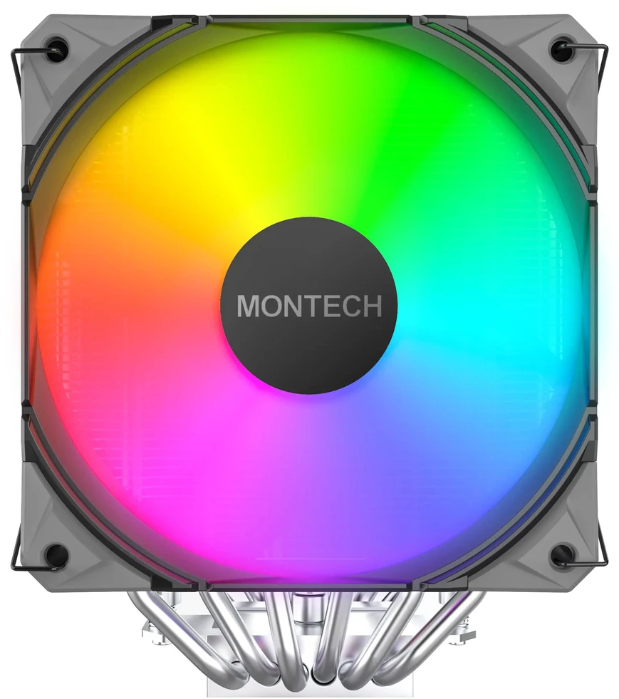 „Montech NX600 ARGB“ procesoriaus aušintuvas, dvigubas bokštas – 2x 120 mm, juodas