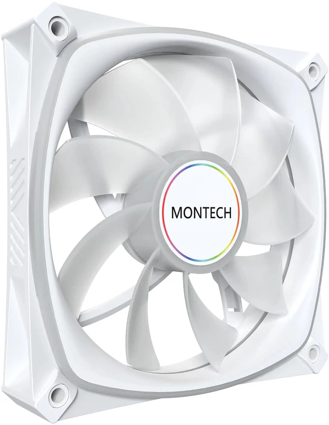 „Montech RX120 PRO PWM“ reversinis ventiliatorius, ARGB Ø 120 mm, baltas
