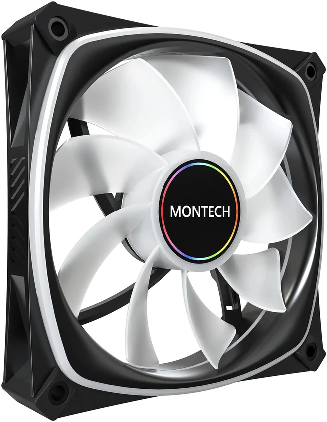 „Montech RX120 PRO PWM“ reversinis ventiliatorius, ARGB 3 vnt. pakuotėje, 120 mm, juodas