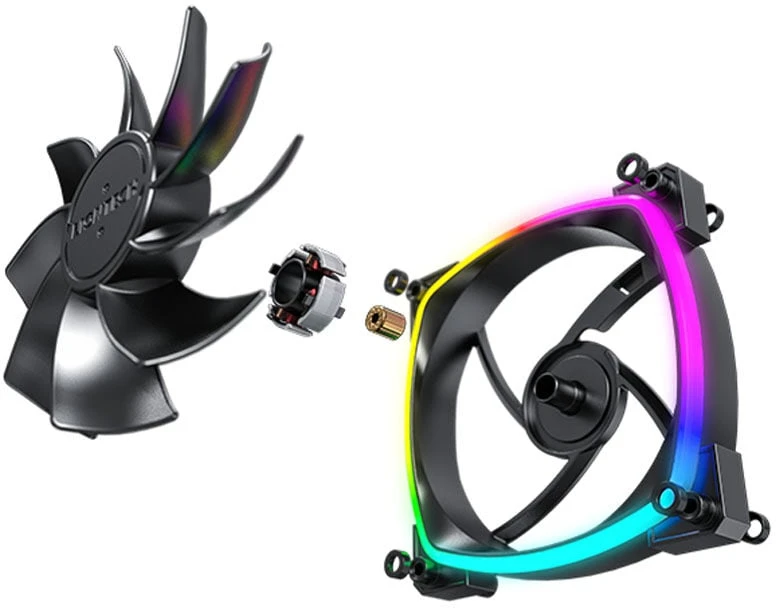 Montech RX120 PWM ARGB Reverse korpuso ventiliatorius – 120mm, juodos spalvos