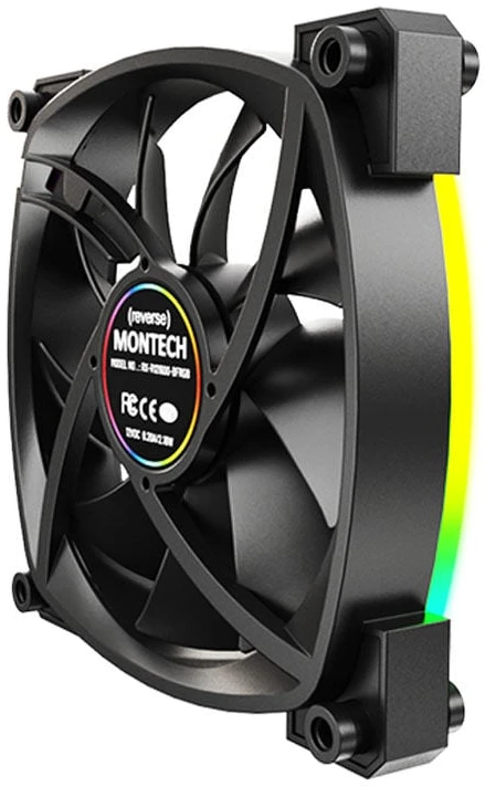 Montech RX120 PWM ARGB Reverse korpuso ventiliatorius – 120mm, juodos spalvos