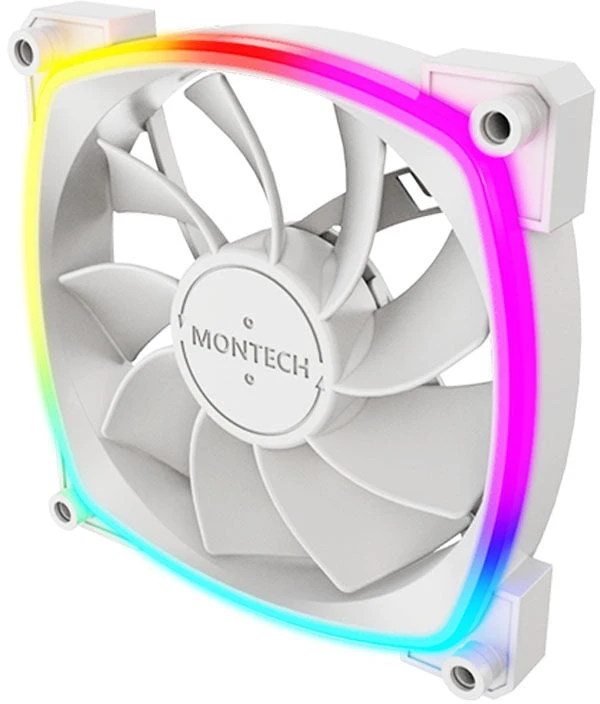 Montech RX120 PWM ARGB Reverse korpuso ventiliatorius – 120mm, baltos spalvos