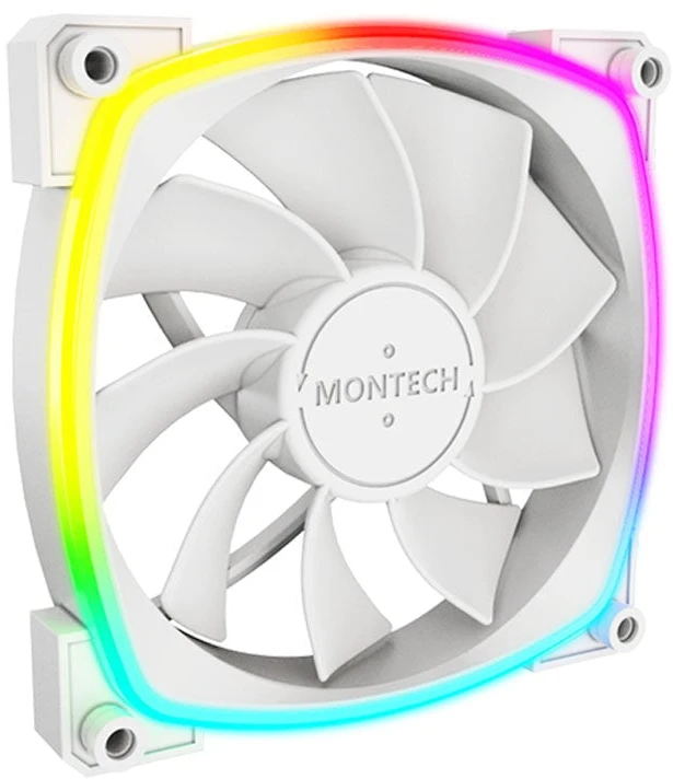 Montech RX120 PWM ARGB Reverse korpuso ventiliatorius – 120mm, baltos spalvos