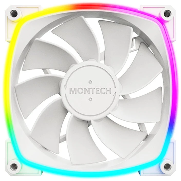 Montech RX120 PWM ARGB Reverse korpuso ventiliatorius – 120mm, baltos spalvos
