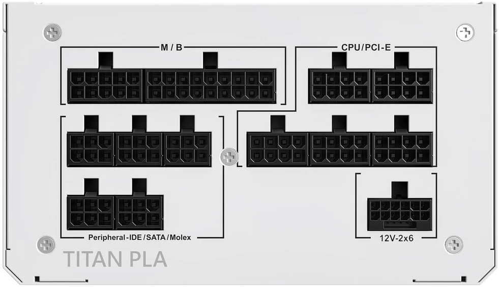 Montech Titan PLA 1000W – 80 PLUS & Cybenetics Platinum PSU, modular, PCIe 5.1 – 1000 Watt, baltos spalvos