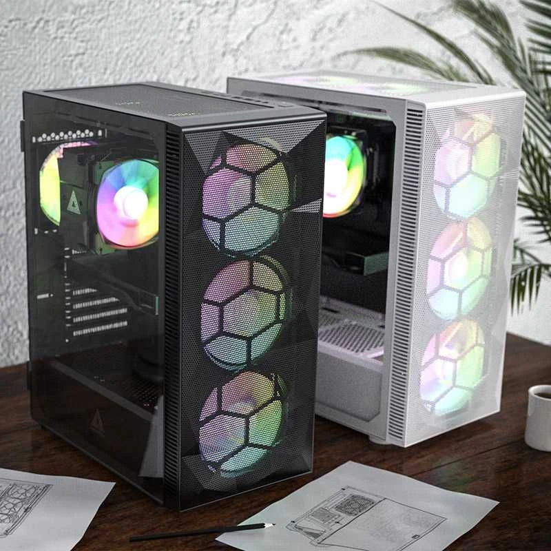 „Montech X3 Glass Midi-Tower“, RGB, grūdintas stiklas – baltos spalvos