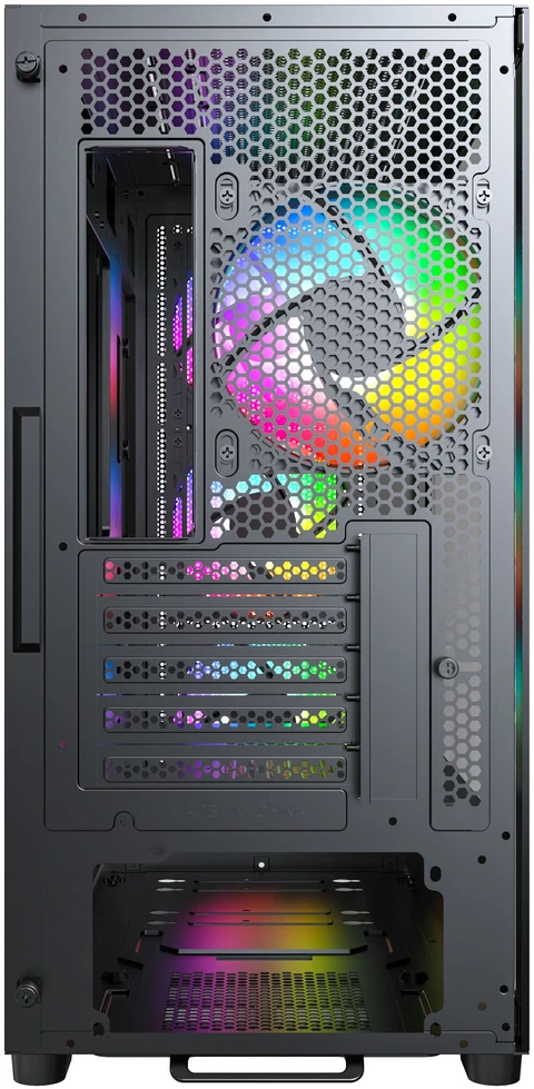 „Montech X5M“ kompiuterio korpusas, vidutinio dydžio bokštas, „Micro-ATX“, ARGB, grūdintas stiklas – Juodas