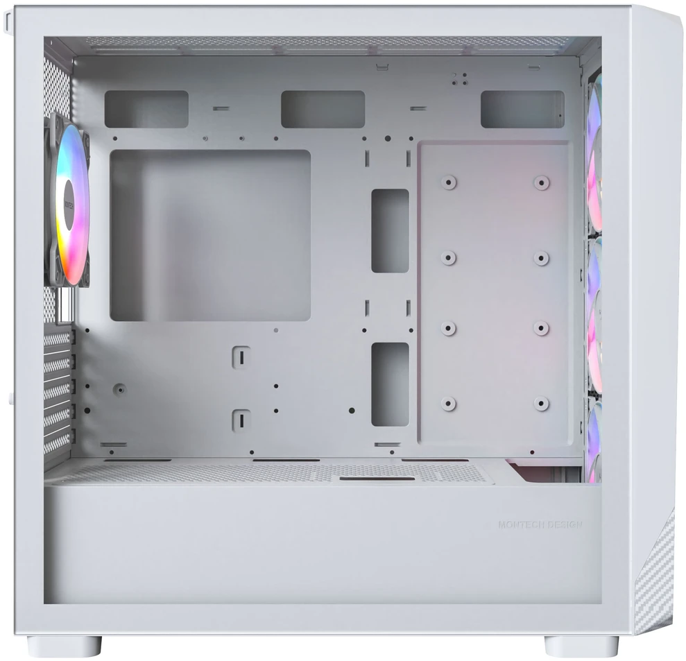 „Montech X5M“ kompiuterio korpusas, vidutinio dydžio bokštas, „Micro-ATX“, ARGB, grūdintas stiklas – Baltas