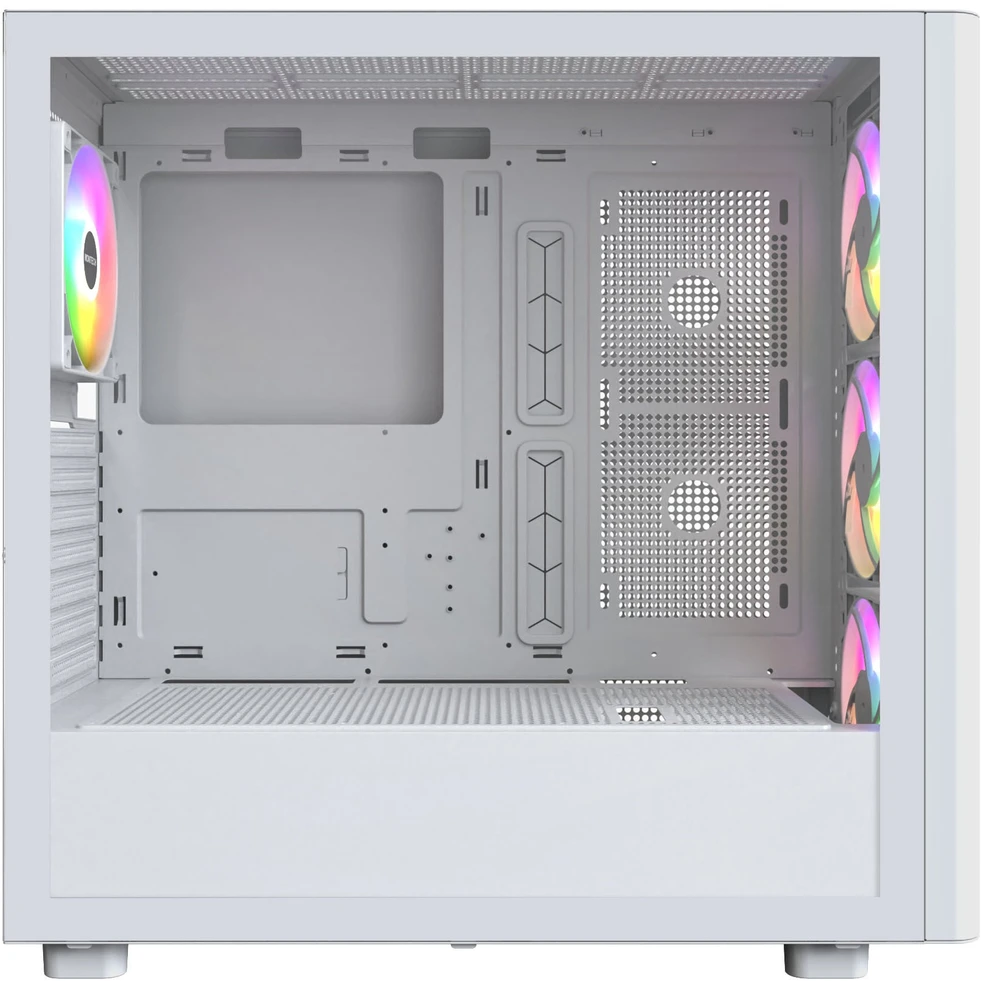 Montech XR Wood PC-kompiuterio korpusas, Midi-Tower, ATX, ARGB, Tempered Glass – baltos spalvos