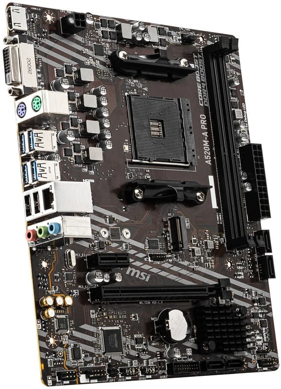 Pagrindinė plokštė MSI A520M-A PRO AM4 DDR4 1x M.2 4x SATA HDMI DVI-D M-ATX