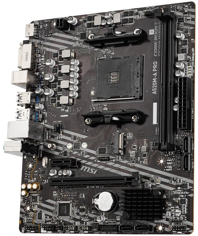 Pagrindinė plokštė MSI A520M-A PRO AM4 DDR4 1x M.2 4x SATA HDMI DVI-D M-ATX