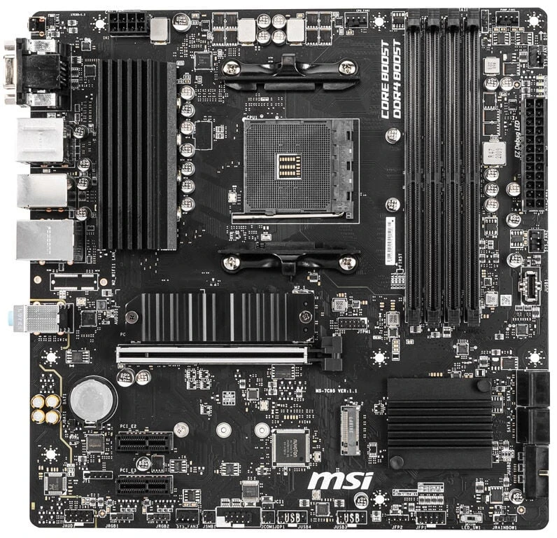 Pagrindinė plokštė MSI B550M PRO-VDH | AMD procesorių šeima | Procesoriaus lizdas AM4 | DDR4 | Atminties lizdai 4 | SATA jungčių skaičius 4 | Lustų rinkinys AMD B | Mikro ATX