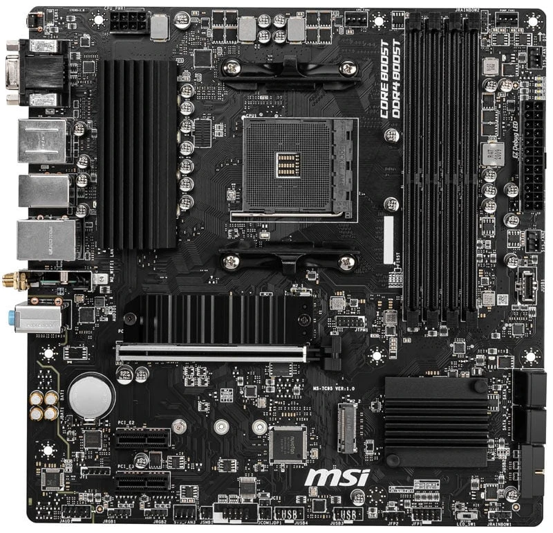 Pagrindinė plokštė MSI B550M PRO-VDH Wi-Fi | AMD procesorių šeima | Procesoriaus lizdas AM4 | DDR4 | Atminties lizdai 4 | SATA jungčių skaičius 4 | Lustų rinkinys AMD B | Mikro ATX