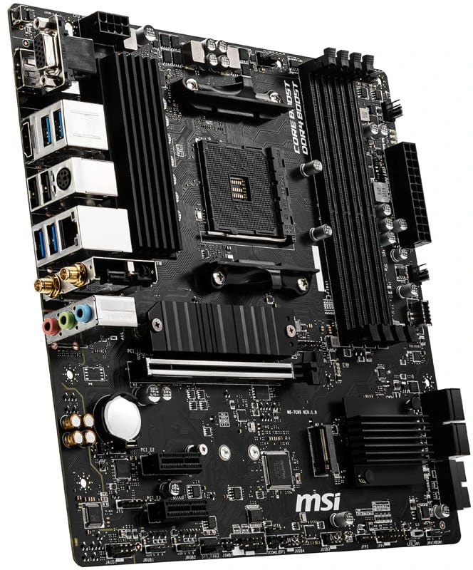 Pagrindinė plokštė MSI B550M PRO-VDH Wi-Fi | AMD procesorių šeima | Procesoriaus lizdas AM4 | DDR4 | Atminties lizdai 4 | SATA jungčių skaičius 4 | Lustų rinkinys AMD B | Mikro ATX
