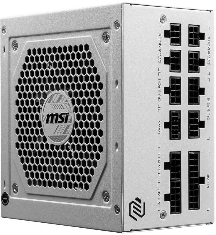 MSI Maitinimo šaltinis MAG A850GL PCIE5 WHITE / 80 PLUS Gold / 850W / Active PFC