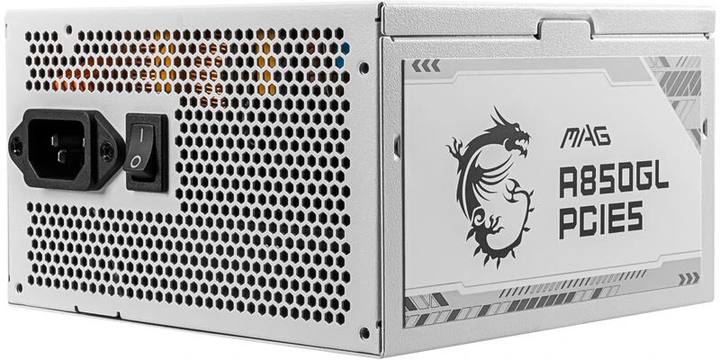 MSI Maitinimo šaltinis MAG A850GL PCIE5 WHITE / 80 PLUS Gold / 850W / Active PFC