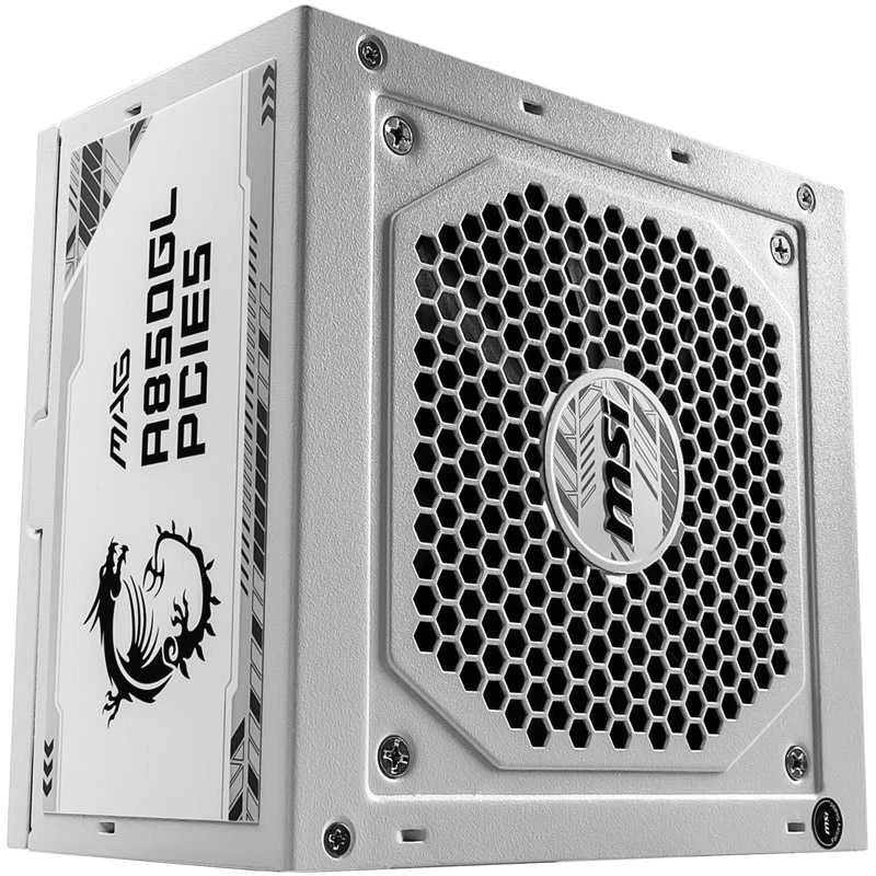 MSI Maitinimo šaltinis MAG A850GL PCIE5 WHITE / 80 PLUS Gold / 850W / Active PFC