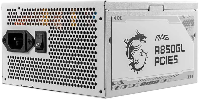 MSI Maitinimo šaltinis MAG A850GL PCIE5 WHITE / 80 PLUS Gold / 850W / Active PFC