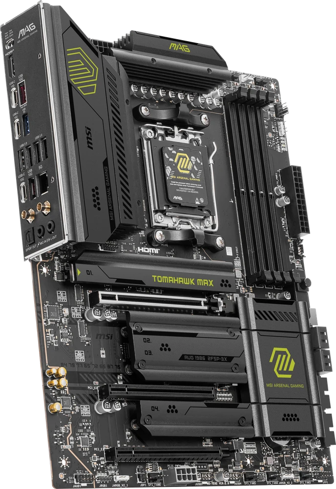 Pagrindinė plokštė MSI MAG B850 TOMAHAWK MAX WIFI | AMD B850 | SAM5 | ATX | Atmintis DDR5 | Atminties lizdai 4 | 3x PCI Express 16x | 4x M.2 | 1x HDMI