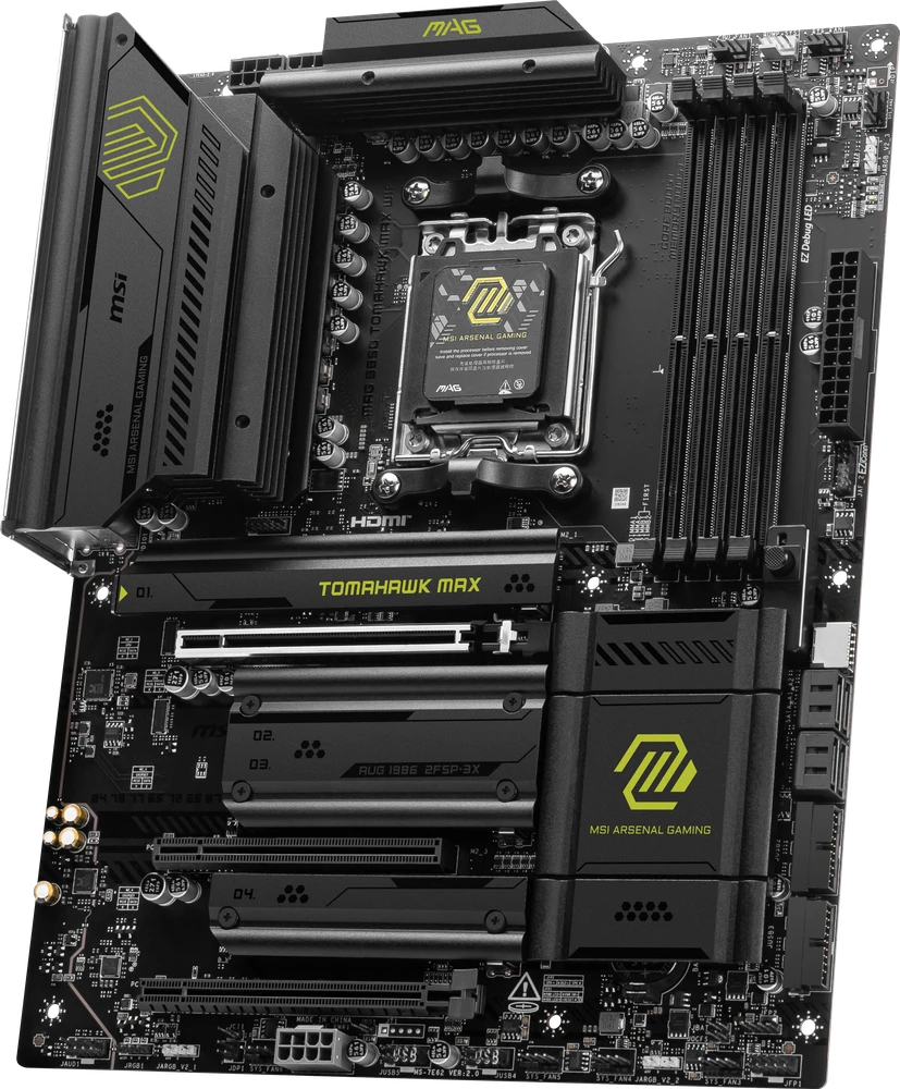 Pagrindinė plokštė MSI MAG B850 TOMAHAWK MAX WIFI | AMD B850 | SAM5 | ATX | Atmintis DDR5 | Atminties lizdai 4 | 3x PCI Express 16x | 4x M.2 | 1x HDMI