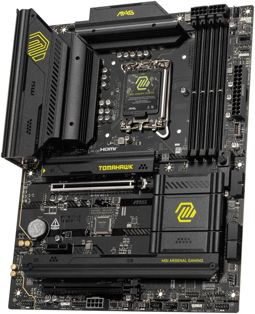 Pagrindinė plokštė MSI MAG B860 TOMAHAWK WIFI | Procesorių šeima Intel | Procesoriaus lizdas LGA1851 | DDR5 | Palaikomos standžiojo disko sąsajos SATA, M.2 | SATA jungčių skaičius 4