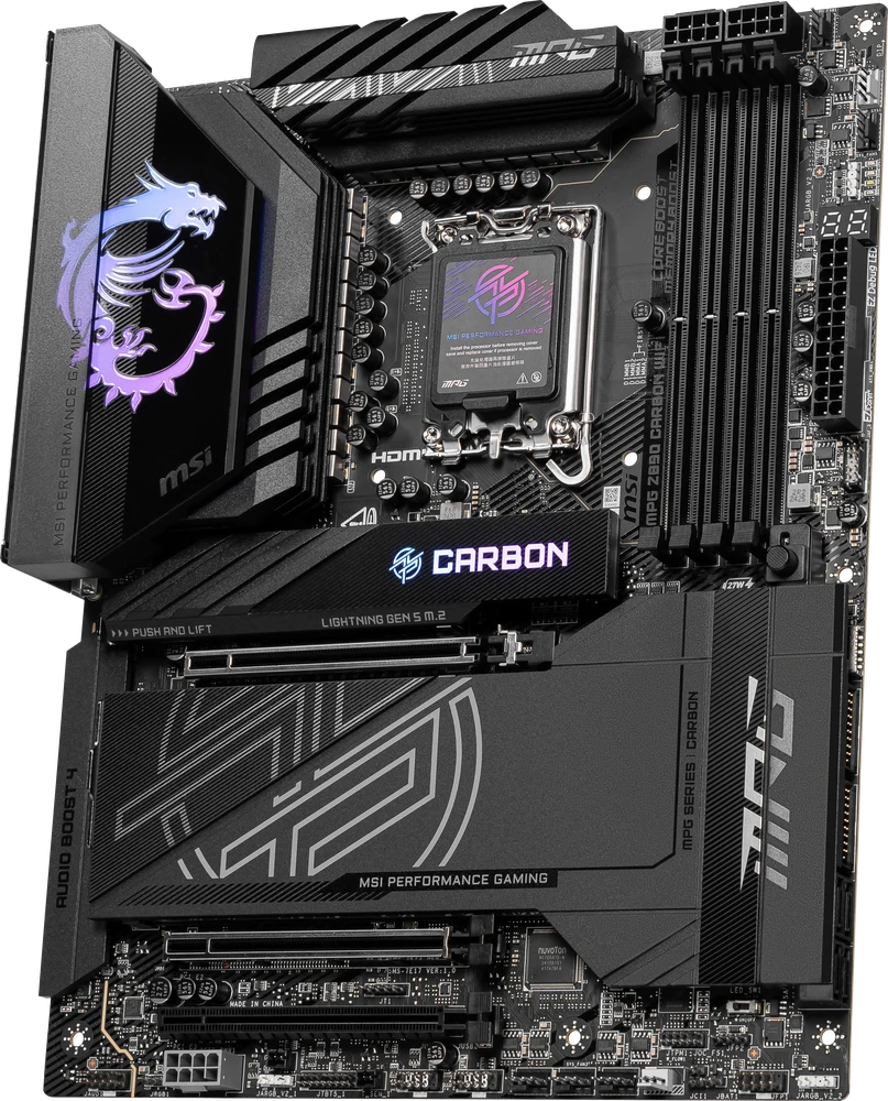 MSI MPG Z890 CARBON WIFI pagrindinė plokštė Intel Z890 LGA 1851 (Socket V1) ATX