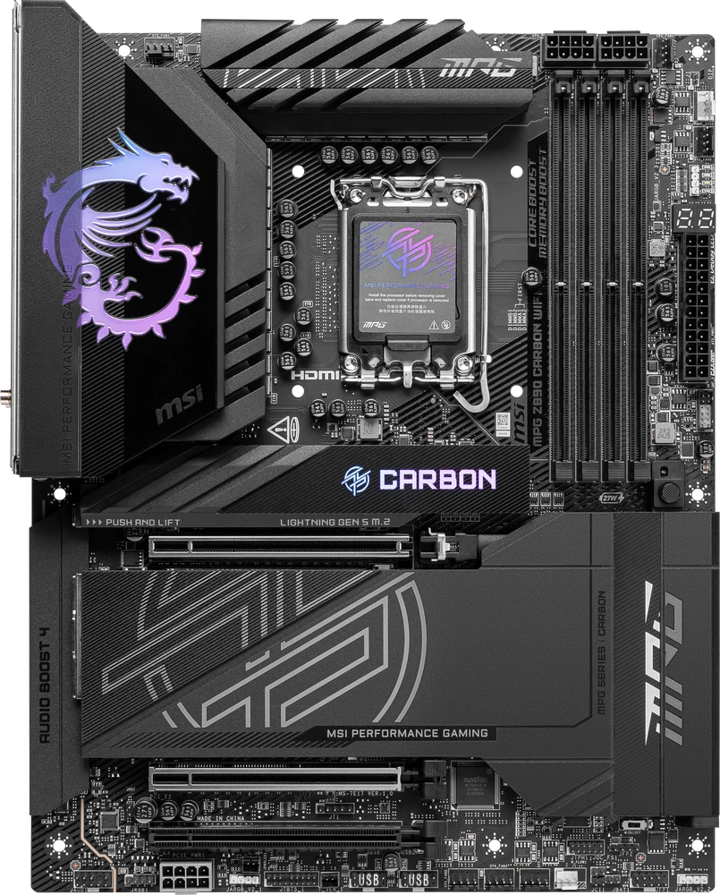 MSI MPG Z890 CARBON WIFI pagrindinė plokštė Intel Z890 LGA 1851 (Socket V1) ATX