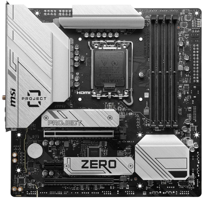 Pagrindinė plokštė MSI B760M PROJEKTAS NULIS | Procesorių šeima Intel | Procesoriaus lizdas LGA1700 | DDR5 | Palaikomos standžiojo disko sąsajos SATA, M.2 | SATA jungčių skaičius 4