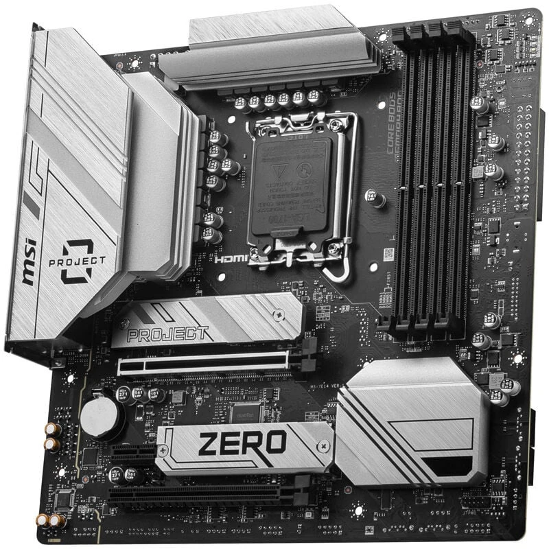 Pagrindinė plokštė MSI B760M PROJEKTAS NULIS | Procesorių šeima Intel | Procesoriaus lizdas LGA1700 | DDR5 | Palaikomos standžiojo disko sąsajos SATA, M.2 | SATA jungčių skaičius 4