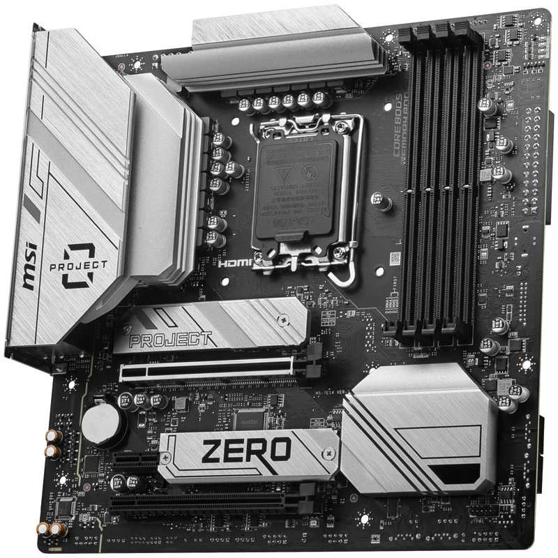Pagrindinė plokštė MSI B760M PROJEKTAS NULIS | Procesorių šeima Intel | Procesoriaus lizdas LGA1700 | DDR5 | Palaikomos standžiojo disko sąsajos SATA, M.2 | SATA jungčių skaičius 4