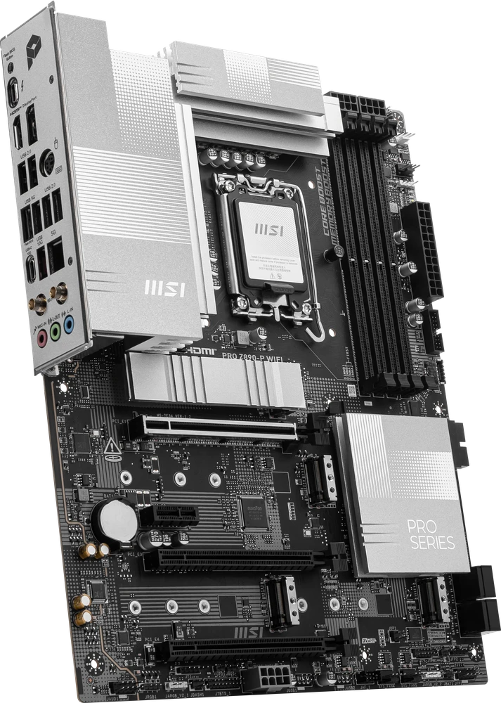 Pagrindinė plokštė MSI PRO Z890-P WIFI | Procesorių šeima Intel | Procesoriaus lizdas LGA1851 | DDR5 UDIMM | Palaikomos standžiojo disko sąsajos SATA, M.2 | SATA jungčių skaičius 4