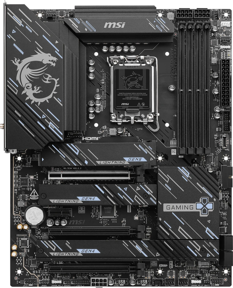 Pagrindinė plokštė MSI Z890 GAMING PLUS WIFI | Procesorių šeima Intel | Procesoriaus lizdas LGA1851 | DDR5 UDIMM | Palaikomos standžiojo disko sąsajos SATA, M.2 | SATA jungčių skaičius 4