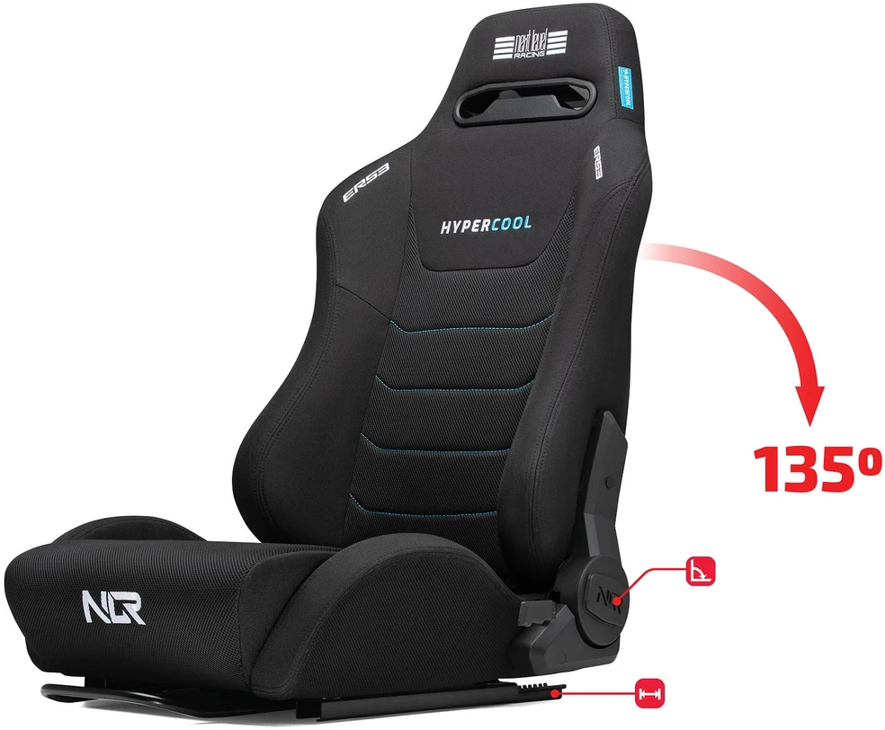 „Next Level Racing ERS3 HYPERCOOL“ simuliatorinė lenktynių sėdynė, ventiliuojama – juoda