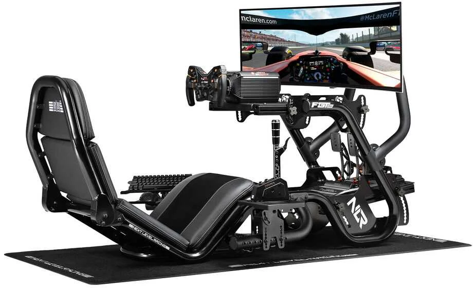 Next Level Racing Naujo lygio lenktynės | F-GT Pro Formula ir GT Pilkas leidimas | Lenktynių simuliatoriaus kabina | Plienas | Pilkas