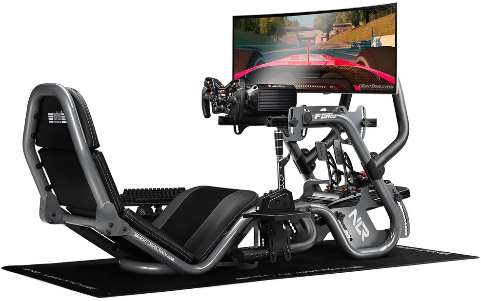 Next Level Racing Naujo lygio lenktynės | F-GT Pro Formula ir GT Pilkas leidimas | Lenktynių simuliatoriaus kabina | Plienas | Pilkas