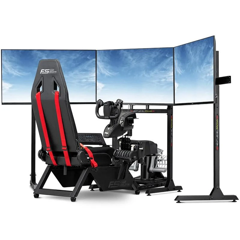 Next Level Racing | Flight Simulator Cockpit | Juodas and Raudona