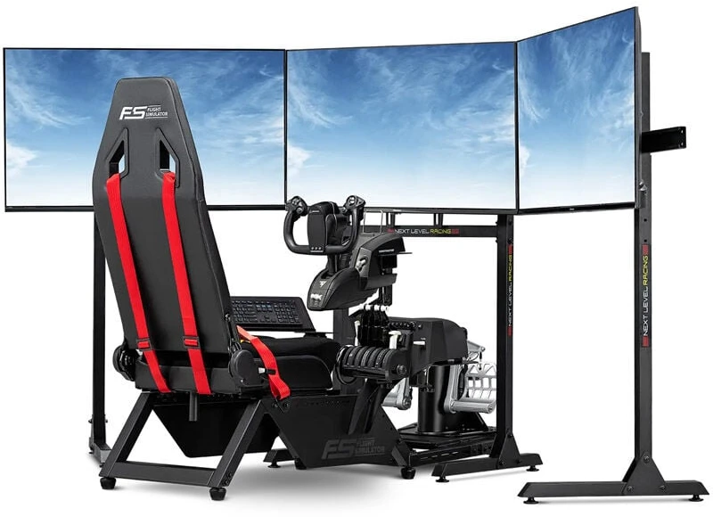 Next Level Racing | Flight Simulator Cockpit | Juodas and Raudona