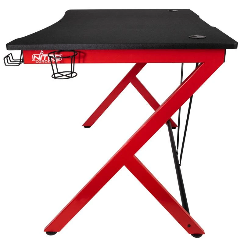 Žaidimų stalas Nitro Concepts D12 Gaming Desk, Juoda-raudona