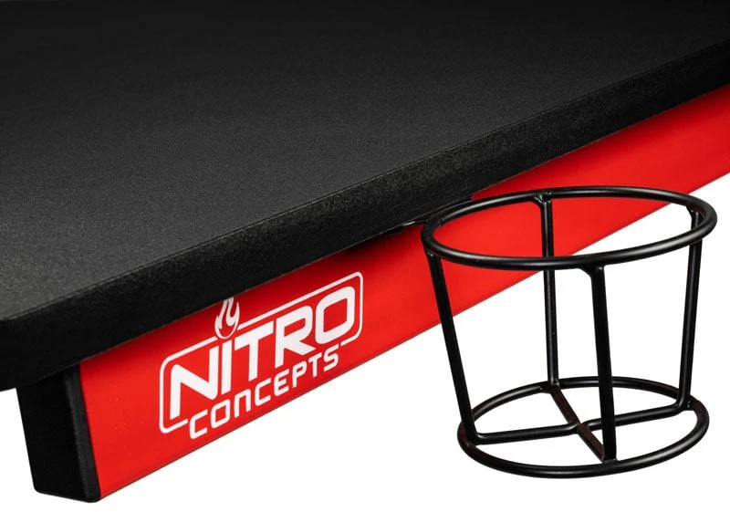 Žaidimų stalas Nitro Concepts D12 Gaming Desk, Juoda-raudona