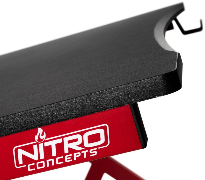 Žaidimų stalas Nitro Concepts D12 Gaming Desk, Juoda-raudona