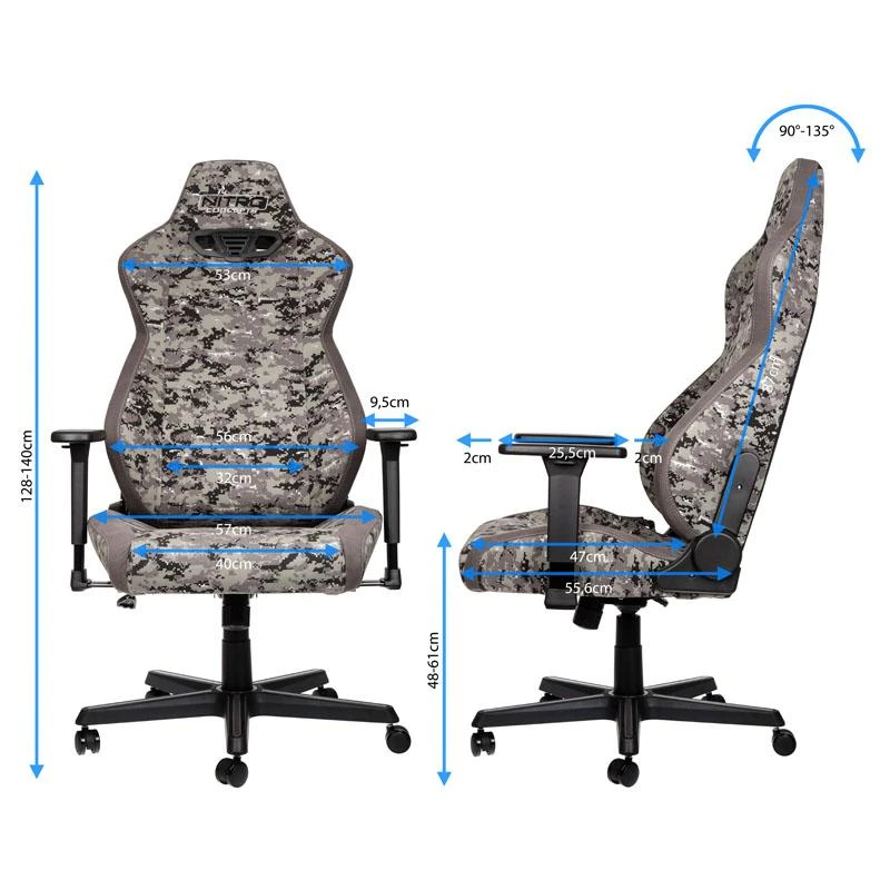 Žaidimų kėdė Nitro Concepts S300 Gaming Chair, Urban Camo